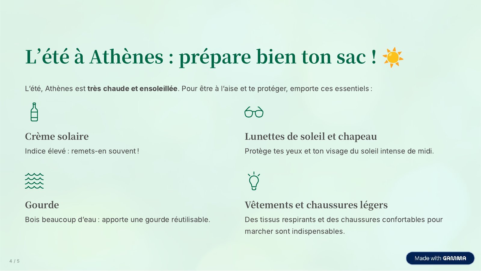 L’été à Athènes : quoi emporter
