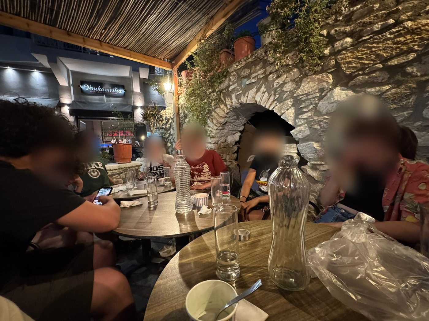 Une glace tous ensemble après le dîner, à Naxos