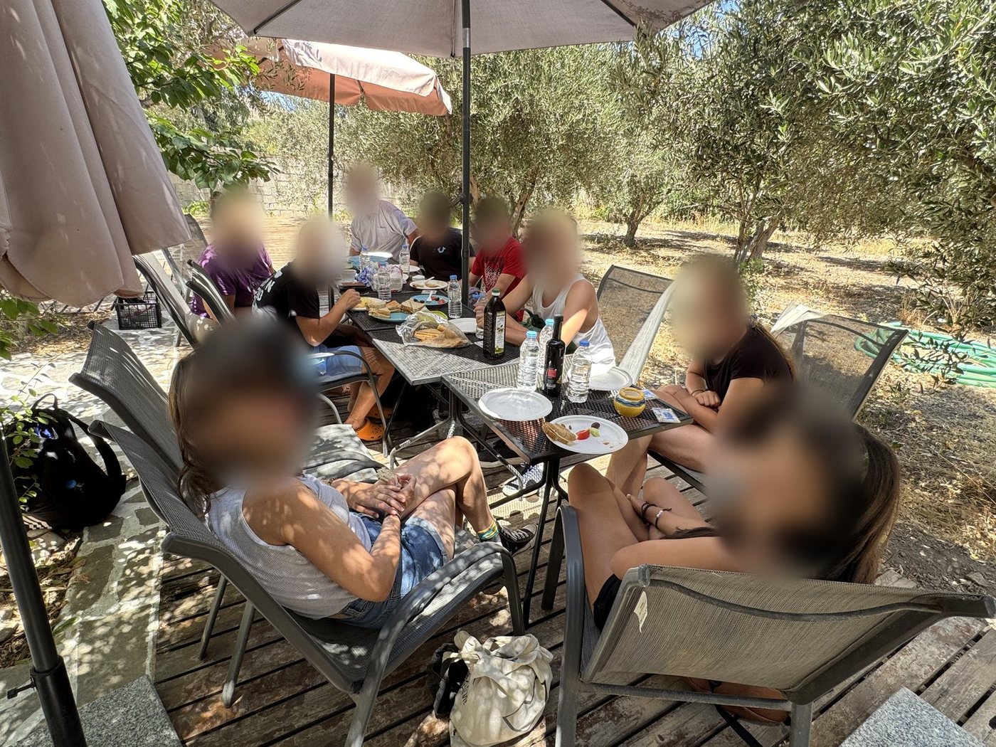Long déjeuner à l'ombre des oliviers, à Naxos