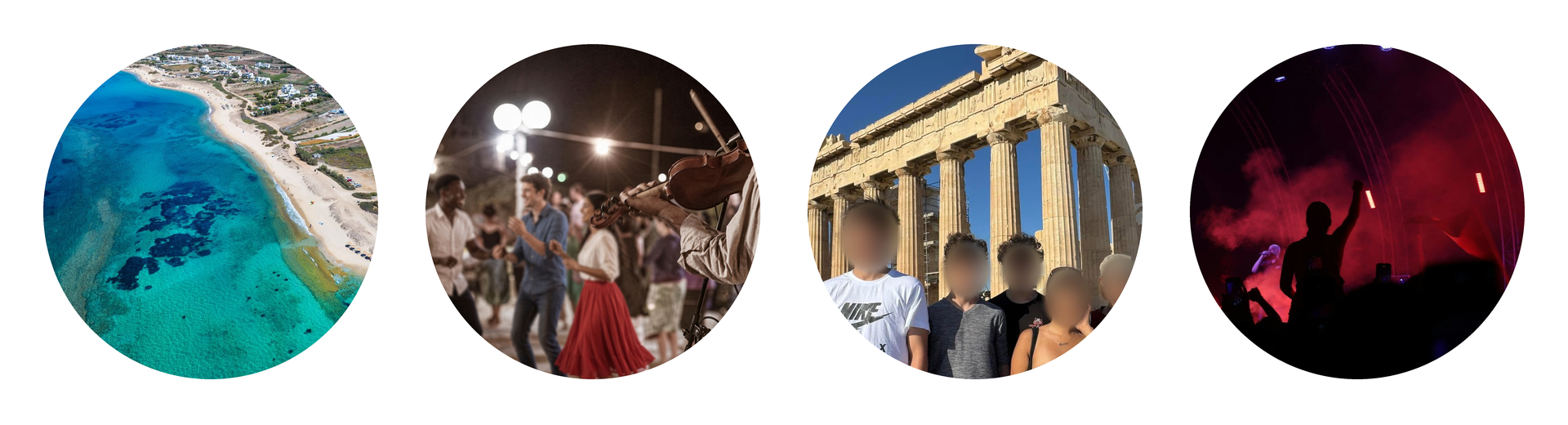 Plaisirs de l’île et culture en ville : une plage de Naxos, la fête de Sainte-Marine, l’Acropole et un concert à Athènes